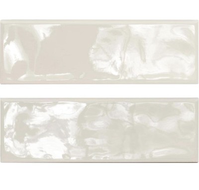 Urbano Crema 4 In. X 12 In. Glossy Bullnose Ceramic Subway Wall Tile for Bathroo