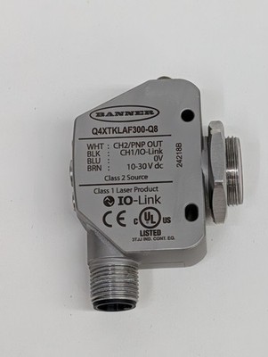 Banner Engineering Q4XTKLAF300-Q8 Q4X Laser Sensor 300mm IO-Link Used Excellent