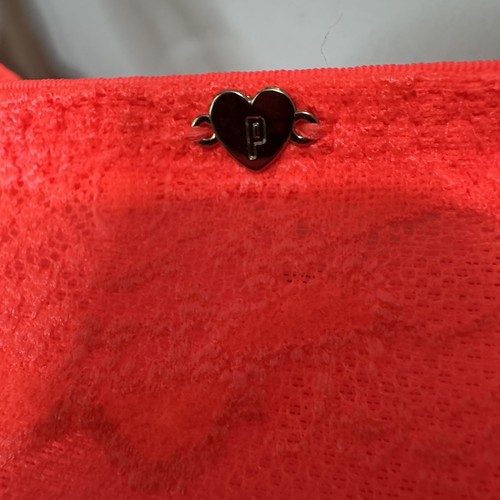 PINK Victoria’s Lace Bralette Underwire. Bright Orange. EUC. Size Large (DD) - Picture 8 of 9