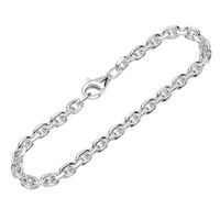 Armband 925 Sterling Silber 19Cm Ankerkette 4 Fach Diamantiert Unisex Armkette