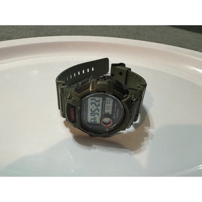 Casio Mud Resist Vibration Alarm Digital Watch W735H-3AV   Green   100M WR