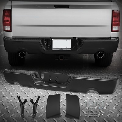 For 09-19 Dodge Ram 1500 Black Steel Dual Exhaust Rear Bumper w/o