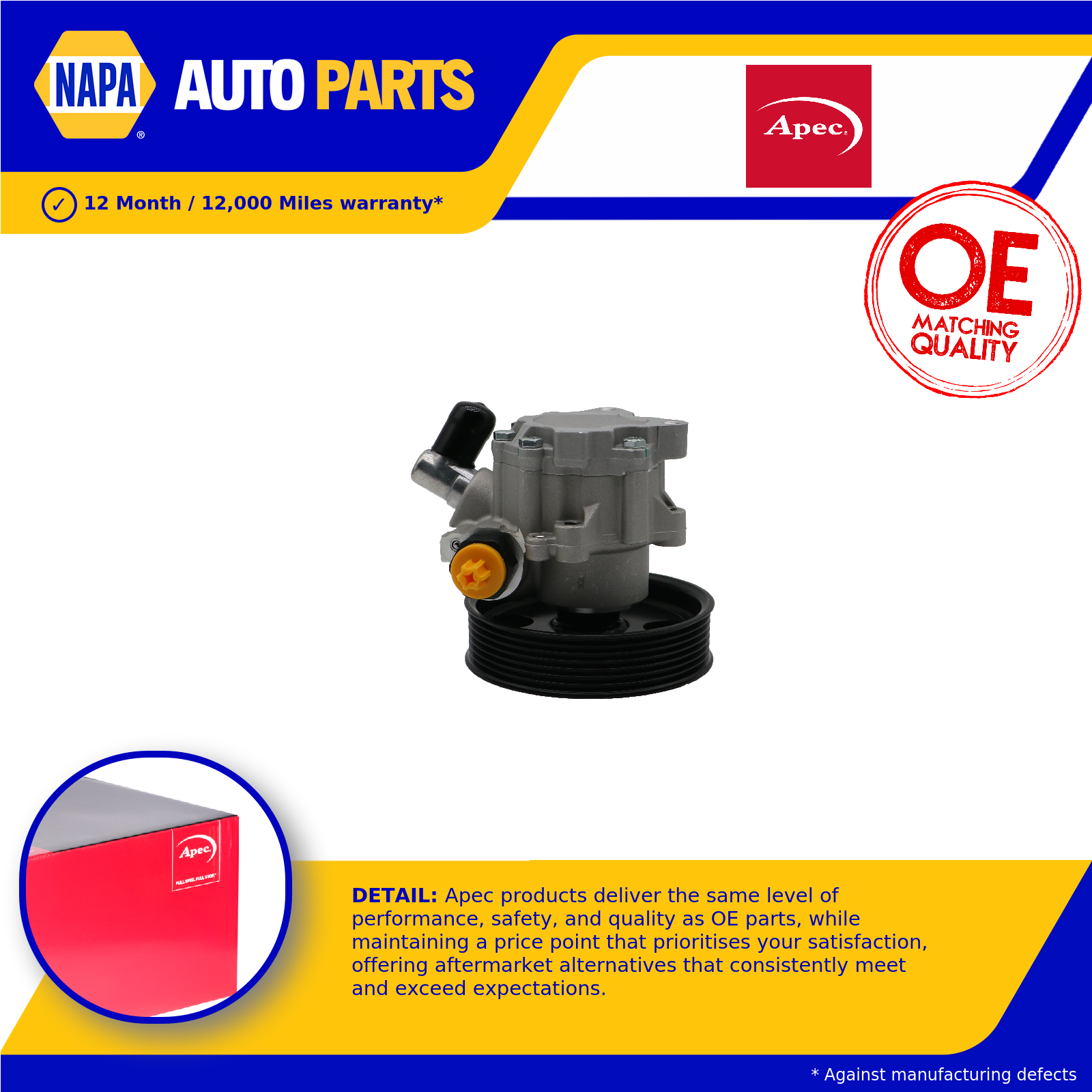 Power Steering Pump APS1082 Apec PAS A0054660201 Genuine Top Quality Guaranteed