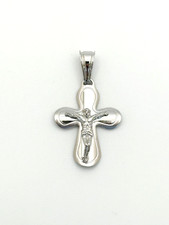 18K White Gold Jesus Cross Pendant for Necklace