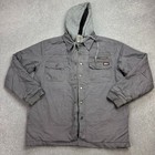 Dickies Jacket Adult Medium Grey Chore Canvas Work Wear Lined Hood Coat Men*