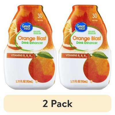 (2 pack) Great Value Orange Blast Water Drink Enhancer, 3.11 fl oz Bottle
