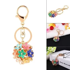 Pretty Heart Key Keychain Rhinestone Key Ring Purse Charm Pendant Gift