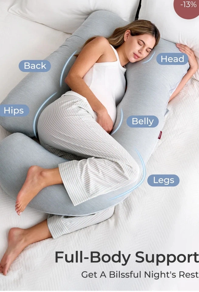 Momcozy Pregnancy Total Body Pillllow Grey  - Image 2 of 4