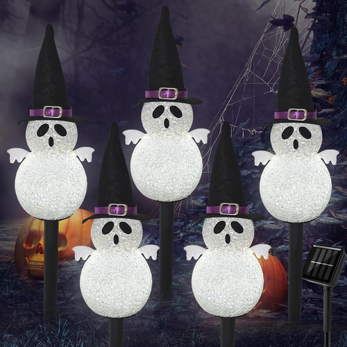 Solar Garden Waterproof Lights Outdoor Pathway Yard Halloween Decorations 5 Pack - Picture 4 of 12