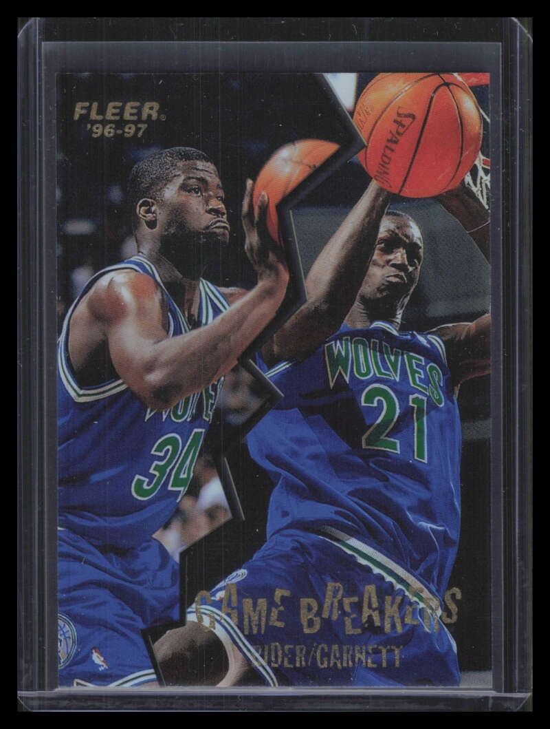 1996-97 Fleer Game Breakers 9 Isaiah Rider Kevin Garnett
