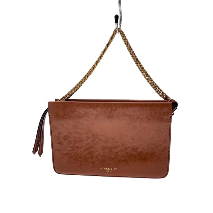 GIVENCHY Brown Leather Shoulder Bag Women Solid BB50A7B07L Auth