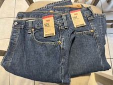 Jeans Levis 501 Original Fit gamba dritta bottone mosca tg 40x32 blu lotto di 2 NUOVI