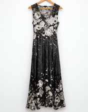 Komarov Maxi Dress Sz Large Formal Gown Wedding Guest Crepe Elegant Charmuese