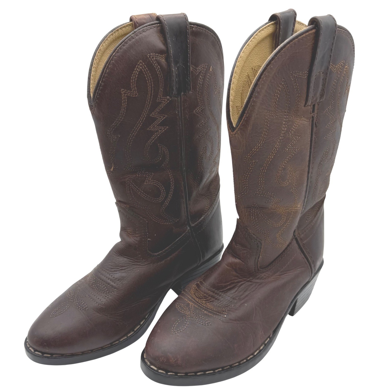 Smoky Mountain Kids Cowboy Boots Brown Leather Western Style Size 13 D