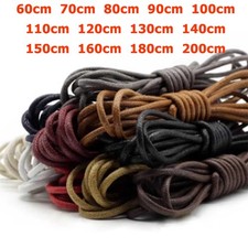 60cm-200cm Fine Round Waxed Shoelaces Men's Shoe Boot Lace Waterproof 11 Colours