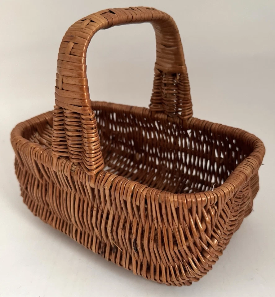 Flechtkorb Bastkorb Weidenkorb Einkaufskorb Geschenkkorb mit Henkel Körbchen - Bild 2 von 4