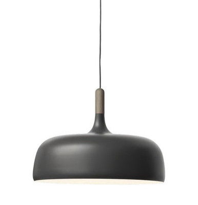 Acorn moderne Pendelleuchte Metall rund schwarz matt - Innenleuchte Wohnzimmer