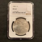 1888-P U.S. MORGAN SILVER DOLLAR - MS 62 - NGC GRADED!