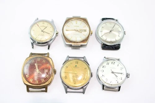 Vintage Watches Mechanical Delbana Timex UNTESTED x 6