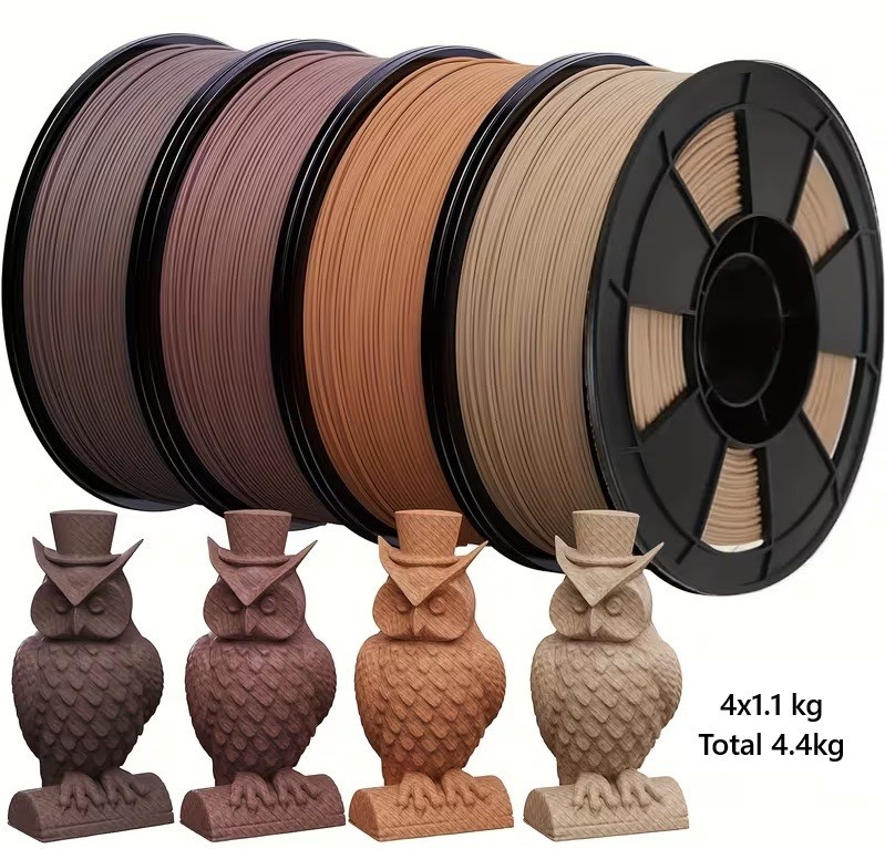 4,4 kg Holz PLA Filament je 1,75 mm 1,1 kg Eiche Nussbaum Kirsche Teak 3D Drucker