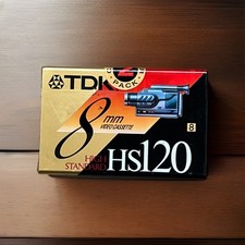 TDK 8mm Video Cassette HS120 High Standard 120 Minute Blank Tape for Camcorder
