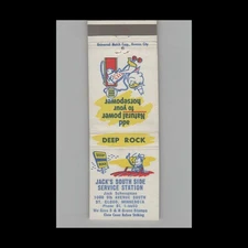 Matchbook Cover Jack's Deep Rock South Side Service Station St. Cloud MN