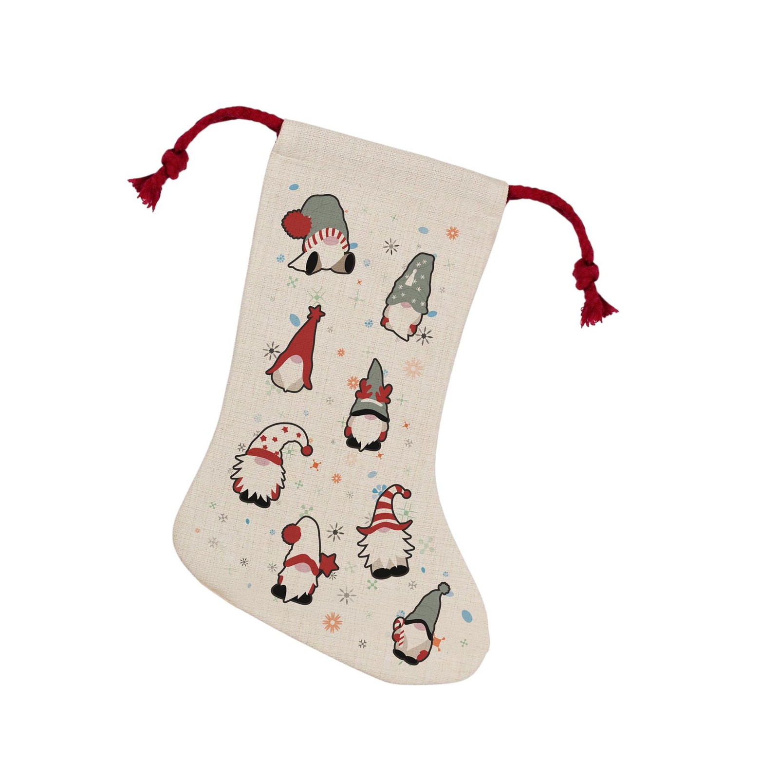 Purely Home Gonks Christmas Stocking - Xmas Gnomes Home Decor Gift