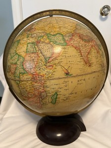 VTG Rand McNally Indexed Terrestrial Art Globe 12” 1930s/40s