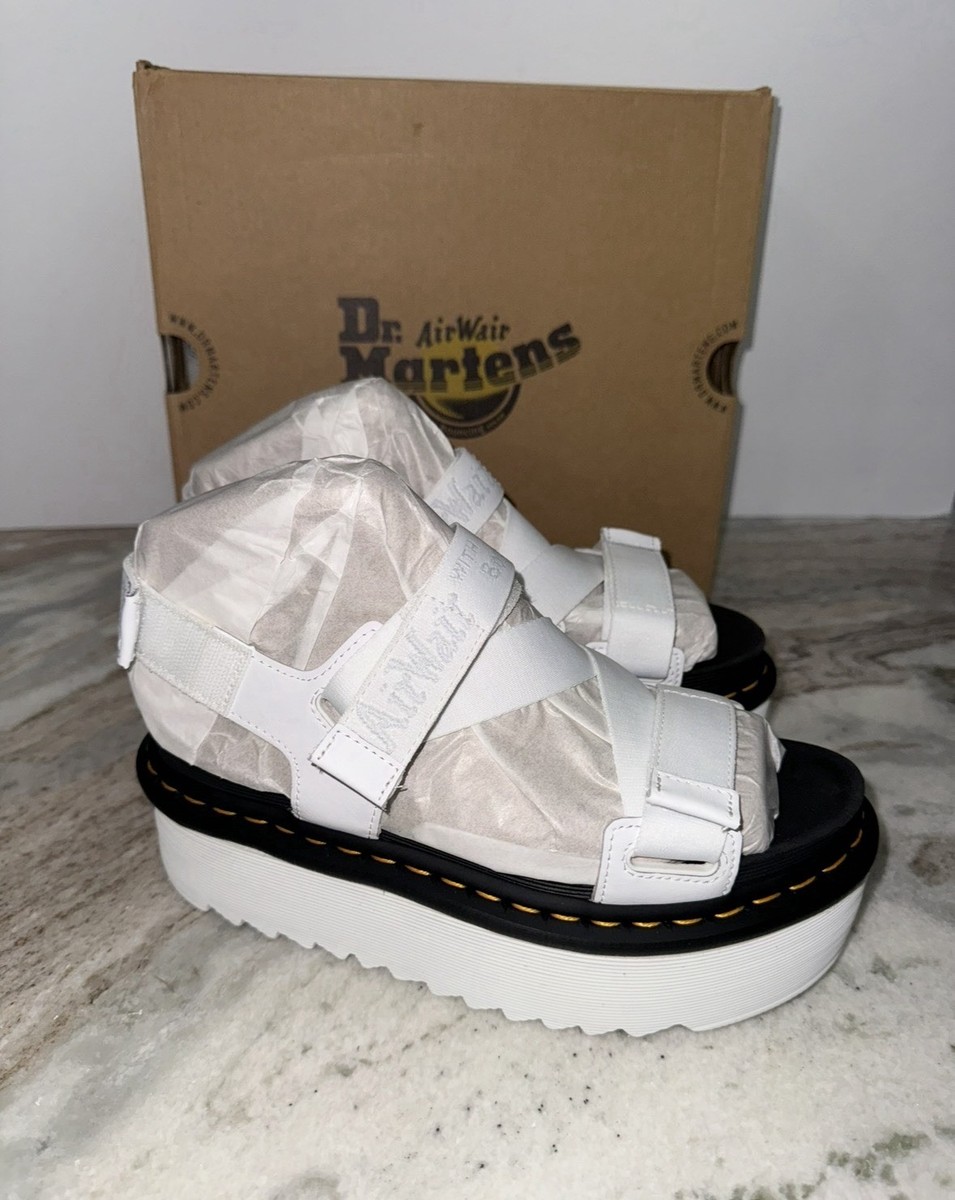 Dr Martens Kimber II White Athena Platform Sandals Womens Sz 8 NEW