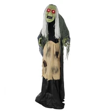 Haunted Hill Farm Lifesize Animatronic Scary Talking Witch with Motion Activated