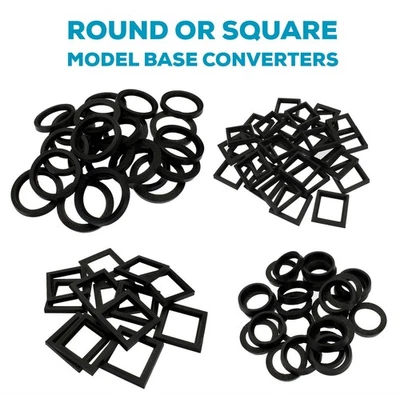 MAKE IT PAINT IT Round / Square Converter Plastic Base for popular Table War Games