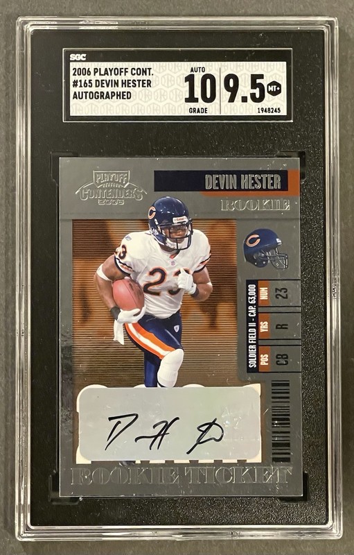 Devin Hester 2006 Playoff Contenders #165 Rookie Ticket SGC 9.5 Auto 10 Bears 🐻