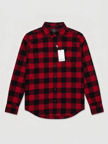 New Wind River Outfitting Co Red Black Buffalo Plaid Flannel Shirt Size S/P NWT - product listing photo