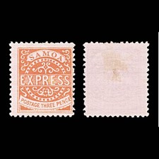 5949 Samoa SG11 3D Vermilion. Likely F&auml;lschung 1877. Sc # 3D Mi2IIIb Mng. C 70
