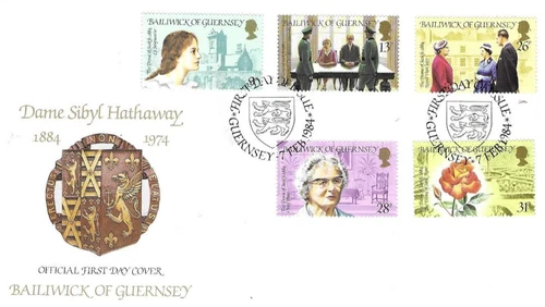 Guernsey Comm/FDC - Dame Sibyl Hathaway - Guernsey -  1984  (GUE234)
