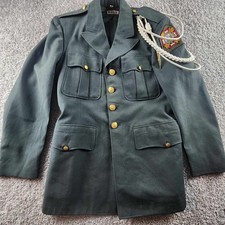 Vintage Mens VFW Uniform Jacket Size 38 Military Style B-4444 Gold Buttons Patch