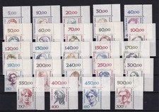 AU547) BRD BUND 24 Werte Frauen postfrisch DM-Zeit ER Eckrand Ecke 2 rechts oben