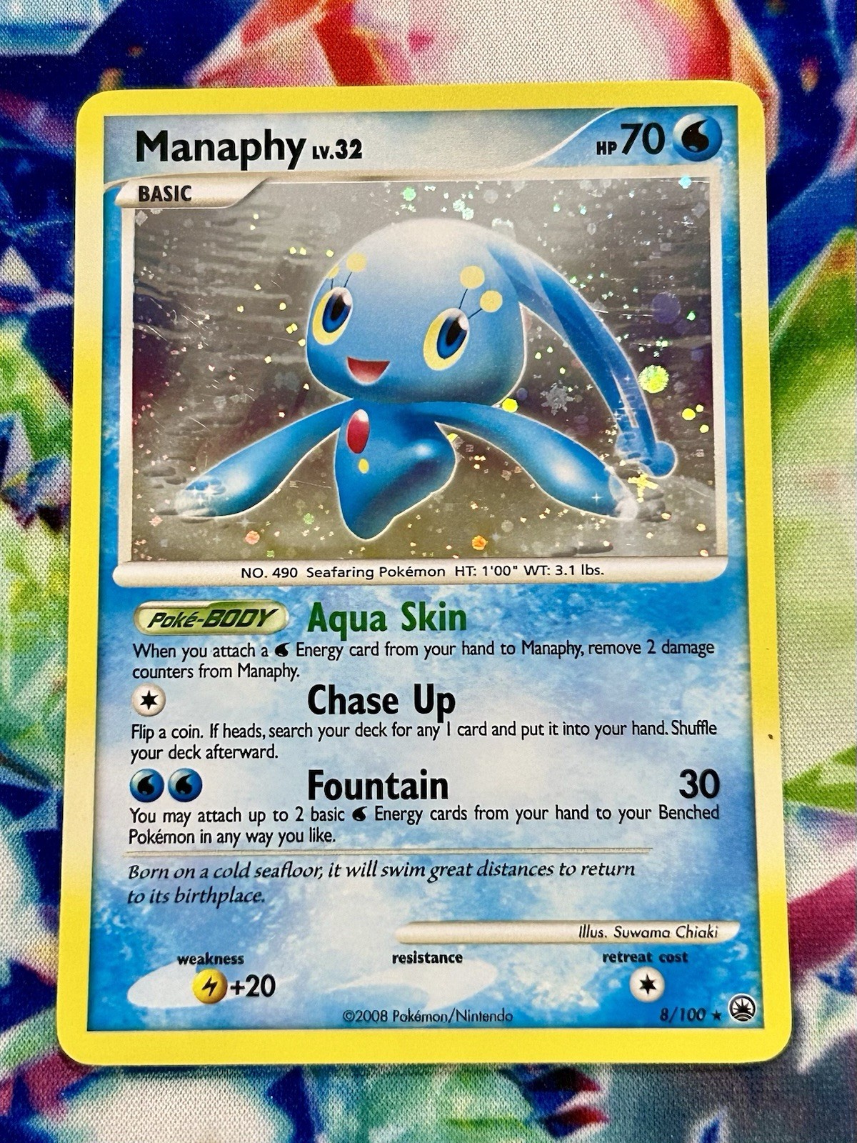 Manaphy Lv. 32 Majestic Dawn 8/100 Holo Rare 2008 Pokémon TCG