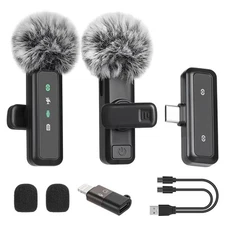 Wireless Lavalier Microphone for iPhone, Mini Mic for YouTube, TikTok
