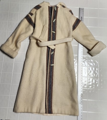 Hooded Vintage 100% Virgin Wool Casa De Lana Uruguay Coat Cream/Brown Size   5/6