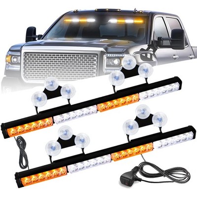 LED Emergency Strobe Warning Hazard Windshield Light Amber White Traffic Advisor