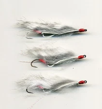Trout Flies: MINI Snake Flies: Little Silver Devils x 3 size 8 UK Tied (code746)