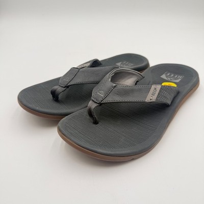 Reef Men's Size 8 Santa Ana Thong Sandals Flip Flops NWT Grey New ($55 Retail)
