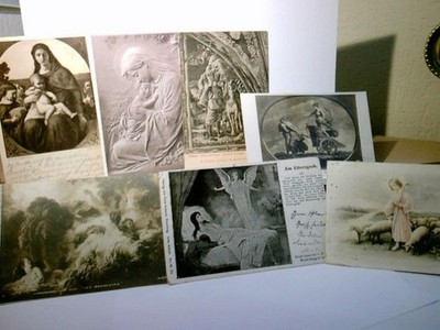 Kunst. Religiöse Motive. 7 x Alte Ansichtskarte / Postkarte s/w u. farbig, ungel