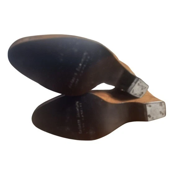 Tacón de cuña de gamuza marrón lavandería chino hebilla de mulas estilo informal Foto 3 de 4