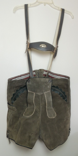 Vintage Authentic German Lederhosen Suede Leather Genuine Octoberfest Mens 36"