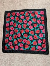 Vintage 30"x30" Sarah Coventry Floral Square Rose Pattern Scarf