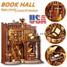 DIY Book Nook Kit - 3D Wooden Puzzle Miniature House Creative Crafts Model Kits