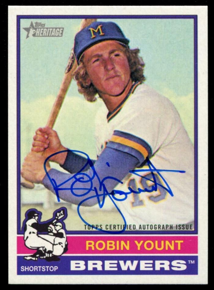 2025 Topps Heritage High Number Robin Yount Real One On Card Auto Brewers