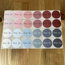 24pcs Cute Thank You Stickers  1” Small Business for Decorate Envelopes Sealing